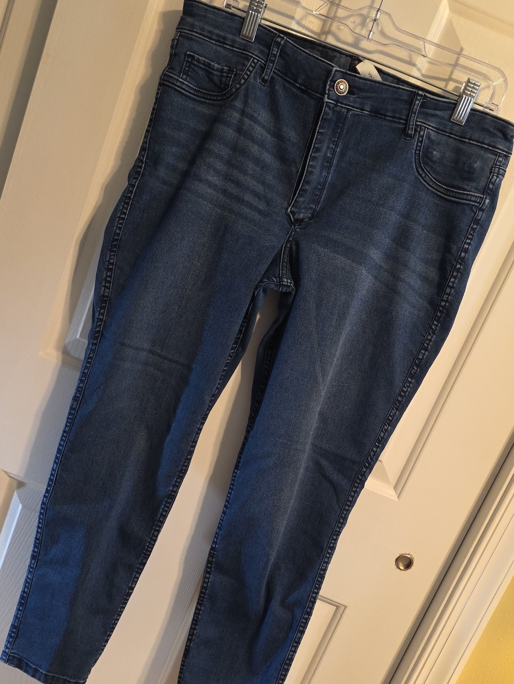 Vintage America 2 In 1 Pair Of Dark Blue / Floral Skinny Jeans